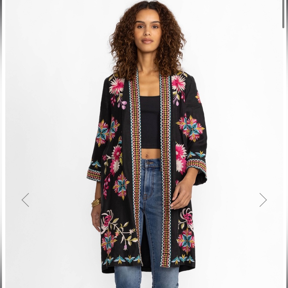 Johnny Was JULIE LINEN KIMONO COAT